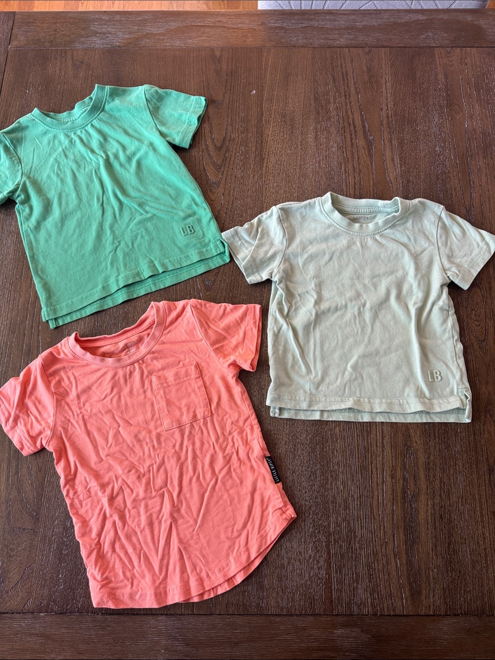 Little Bipsy Short-Sleeve Tee Pack in Coral, Mint & Light Beige